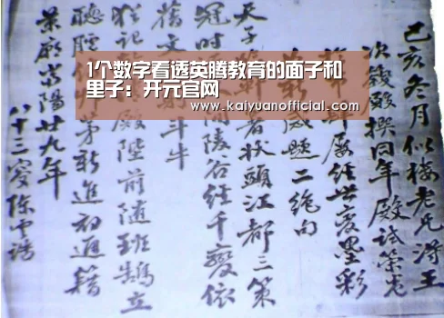 1个数字看透英腾教育的面子和里子：开元官网